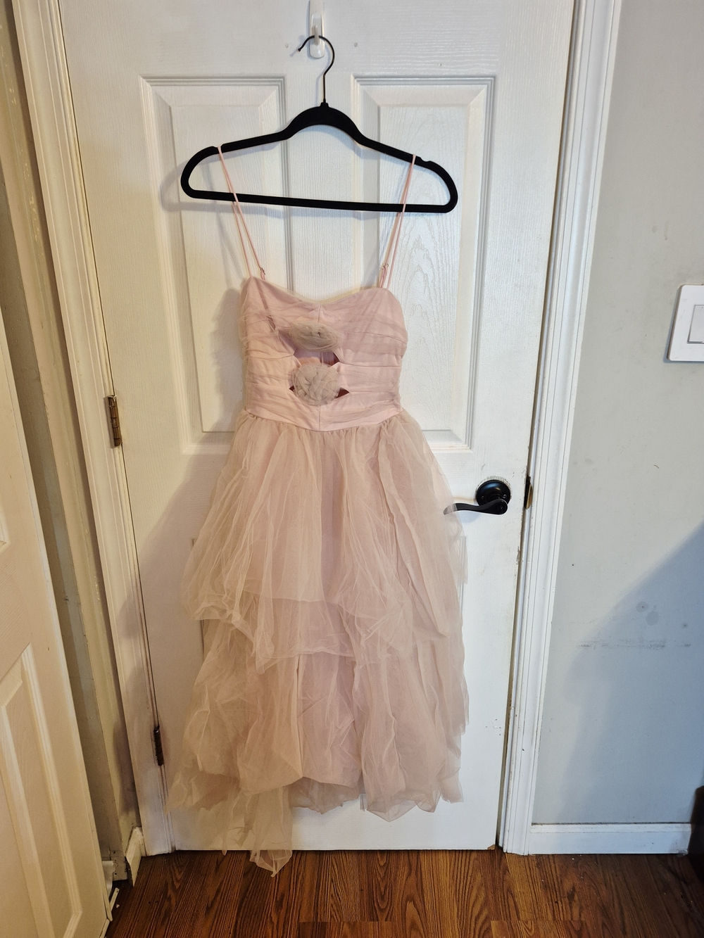 Selfie Leslie Blush Pink Layered Tulle Midi Dress